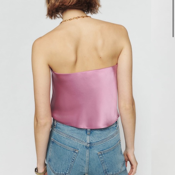 Reformation Spritz Silk Top in color sugar plum - never worn! - Picture 2 of 3